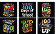© Amazinart - 100 Days of School T-shirt Design Bundle. 100 Days of School Vector. Typography t-shirt design.