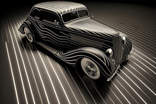 Classic Car With Pin Stripe Art