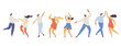 © Oksana - Dancing people silhouette flat vector set. Party. .