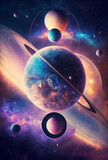 Fototapeta Fototapety kosmos - universe and fantastic planets in space on a dark background