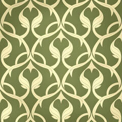 Wall Mural - Seamless art deco nouveau tile pattern. Generative AI