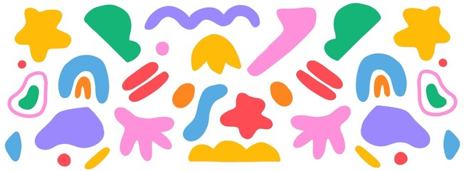 Abstract aesthetic shapes pattern design big high quality vector illustration set rainbow bright colour on isolated background large texture pattern wallpaper cover profile photo business shop concept