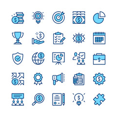 Wall Mural - startup line icons. set of startup icons. blue color. vector line icons set