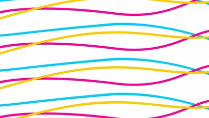 Wall Mural - Animated stripes appear and disappear. Decorative colorful lines. Waves gradually changes shape. Looped video. Vector illustration isolated on a white background.