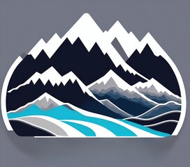 Wall Mural - mountain landscape icon