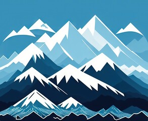 Wall Mural - mountain landscape icon