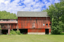 Rural Old Red Farm Barn Barnyard Harvest Countryside Farming Usa Hayloft