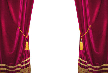 Wall Mural - Red velvet cinema and theater curtains, concept of show