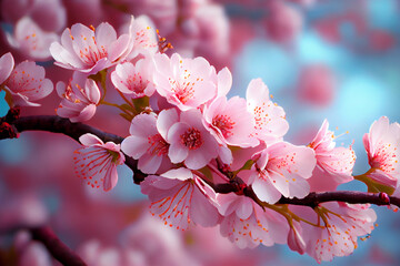 branch of cherry blossom tree. ai generated