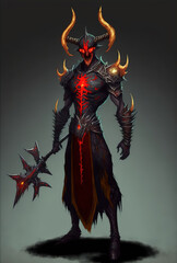 Wall Mural - demon character, full body, hell, dark fantasy art illustration 