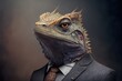 © Luis - Portrait of a horned lizard in a business suit