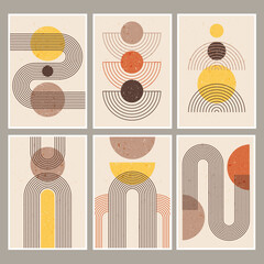 Wall Mural - arch forms. abstract geometric waveforms graphic lines minimalists shapes recent vector rainbows tem