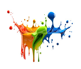 Wall Mural - rainbow splash wave. colorful paint splash. isolated design element on the transparent background. g