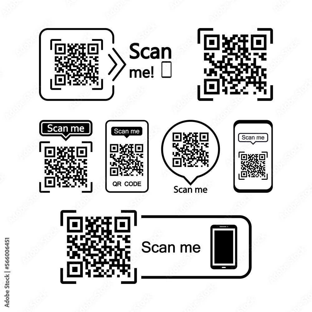 Scan vector icon. QR codes for smartphone mobile application, payment ...