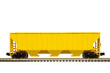 Yellow Railroad Grain Hopper Freight Car On Train Track