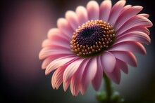 Beautiful Pink Color Macro Focus Flower, Background -Generative Ai