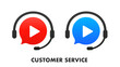 © StudioGraphic - Customer service with headphones. Call center concept of a client network hotline for e-commerce and user consultation. Client support, consultation, consultant, secretary. Vector illustration