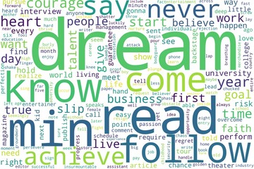 Wall Mural - Word cloud of dream concept on white background