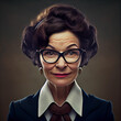 © Alguien - Happy old mature businesswoman or secretary portrait illustration