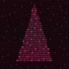 Digital christmas tree with binary code. Christmas tree
