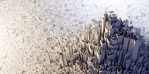 Leinwandbilder - Infinite maze mega city: technology and development concepts, original 3d rendering
