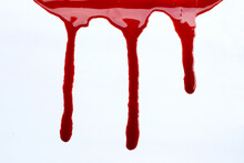 Drops Of Blood On White Background.