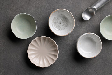 Canvas Print - various empty bowls