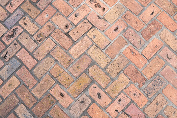 Weathered Brick Sidewalk Diagonal