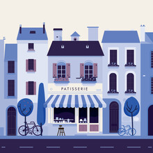 French Travel Vintage Modern Style Provence Scene Architecture Paris Illustration