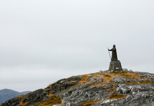 Statue Of Hans Egede In The Kolonihavn, Nuuk, Greenland.