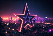 Stars And Stripes Over Neon City