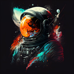 Sticker - Lost in space astronaut generative ai