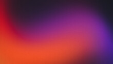Abstract Colors Gradient Background, Red Orange Purple Blurred Wave On Dark, Grain Texture Effect, Copy Space