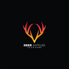 Wall Mural - deer horn logo design gradient style color