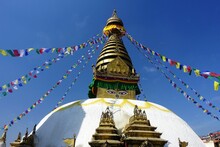 The Main Stupa At Swayambhunath, Kathmandu, Nepal