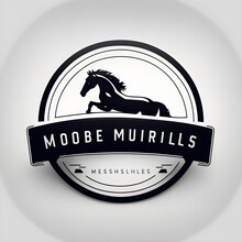 MEUBLES Furniture Modern Design Logo With Ford Mustang Profile White Background 