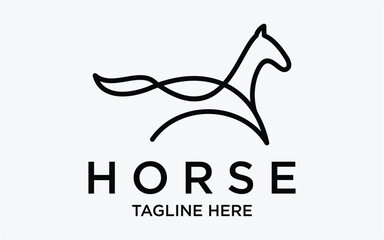 Wall Mural - horse logo line simple template circle