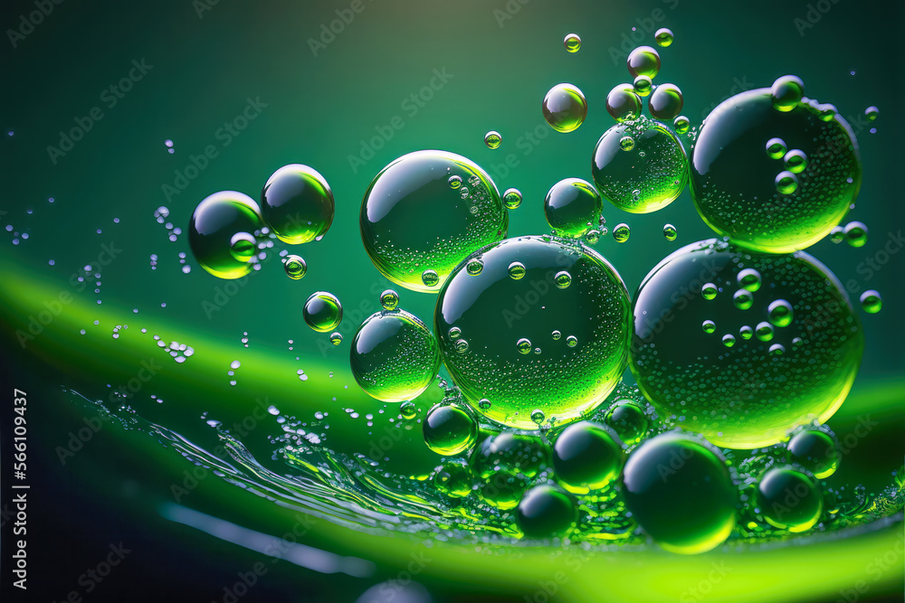 Green Bubbles Abstract Background, Aloe Vera Gel Concept. Created with  Generative AI Technology Stock Illustration | Adobe Stock