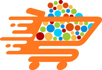 Wall Mural - Fast shopping cart with random circle inside