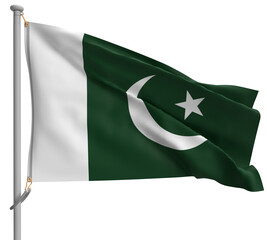 Wall Mural - pakistan day waving green white color moon star flag country independence government freedom republic pride banner celebration festival culture national islam muslim religion greeting concept