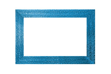 Wall Mural - Blue vintage picture frame, isolated on white