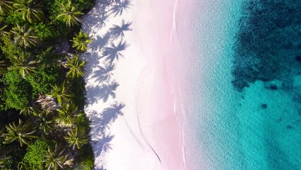 Wall Mural - Top-view surface on beach in sunset Aerial view tropical beach sea in Phuket Thailand.