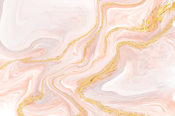  Luxury Alcohol ink with gold glitter.Beautiful pink marble with a gold sparkling background.