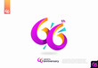 Number 66 logo icon design, 66th birthday logo number, anniversary 66