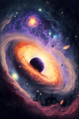 Wall Mural - mysterious vast galaxy with generative ai