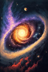 Wall Mural - mysterious vast galaxy with generative ai