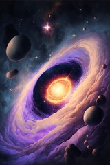 Wall Mural - mysterious vast galaxy with generative ai