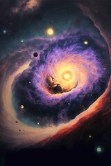Wall Mural - mysterious vast galaxy with generative ai