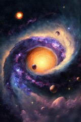 Wall Mural - mysterious vast galaxy with generative ai