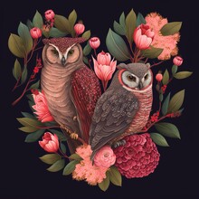 Valentine's Day, 8 March, Mother's Day Concept, Australian Flora Illustration, Frame, Social Media Post